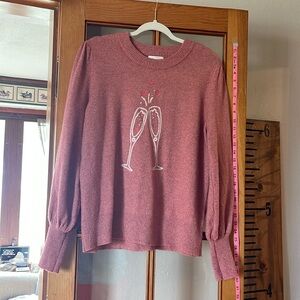 Rose colored holiday sweater